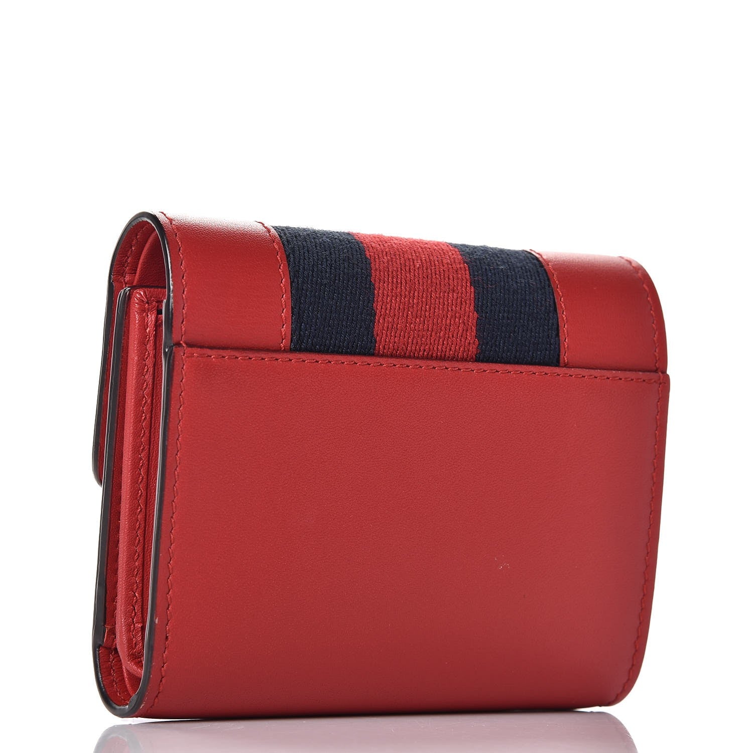 Gucci Calfskin Sylvie Wallet Hibiscus Red 3 of 8