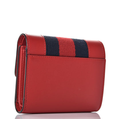 Gucci Calfskin Sylvie Wallet Hibiscus Red 3 of 8