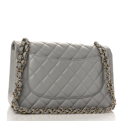 Chanel Caviar Quilted Jumbo Double Flap Grey 2 of 9