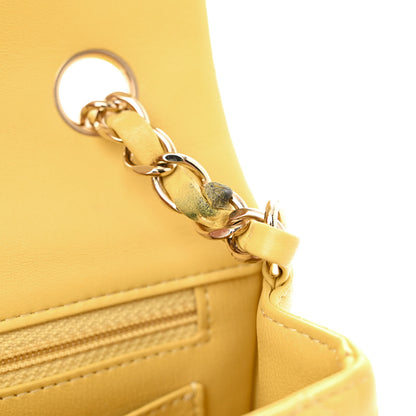 Chanel Lambskin Quilted Mini Rectangular Flap Yellow 17 of 17