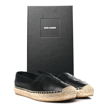 Saint Laurent Lambskin Monogram Espadrilles 35 Black 9 of 9