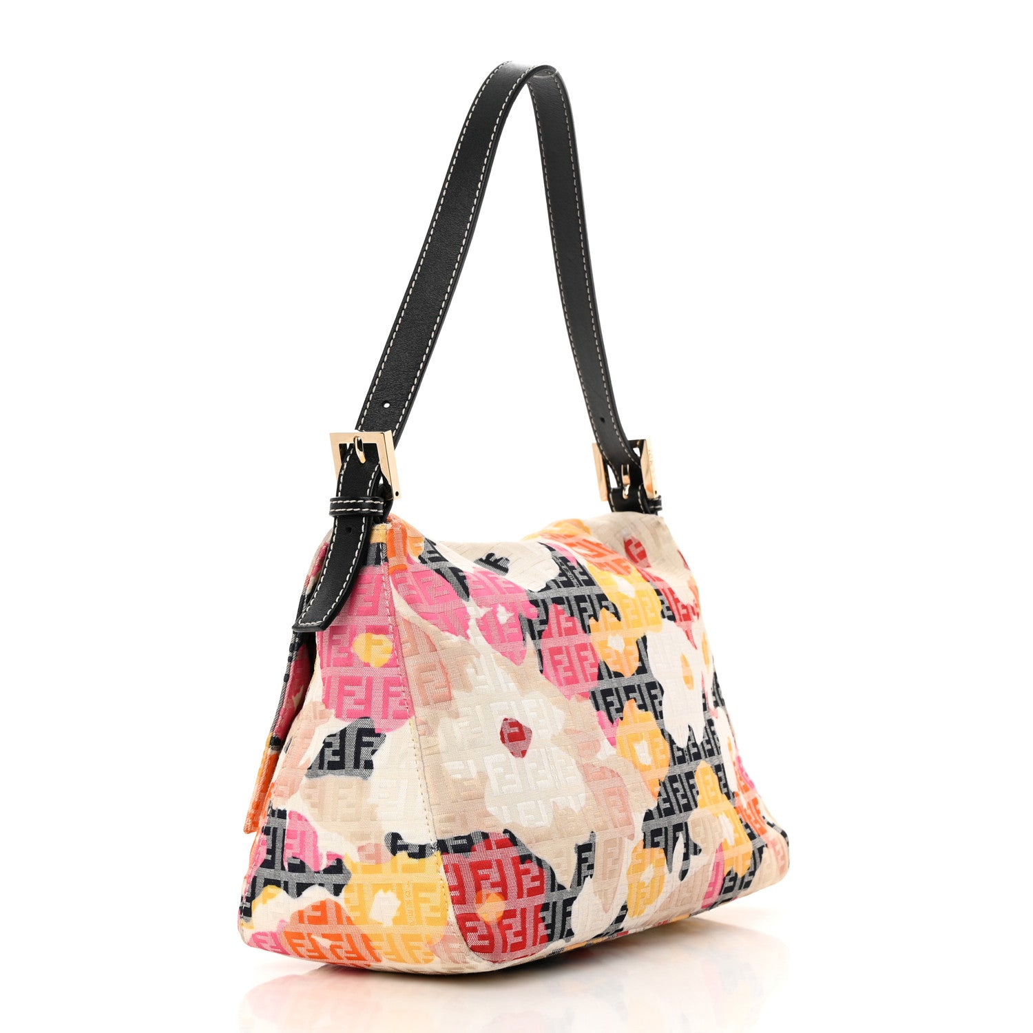 Fendi Zucchino Vitello Floral Forever Mama Baguette Beige Multicolor 3 of 13