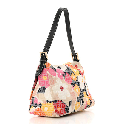 Fendi Zucchino Vitello Floral Forever Mama Baguette Beige Multicolor 3 of 13