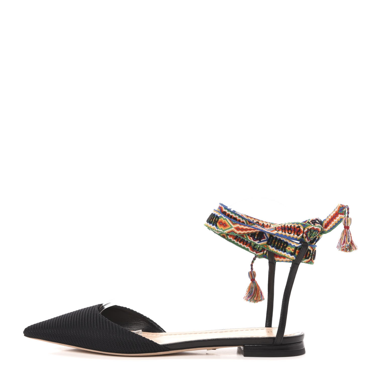 Christian Dior Technical Canvas J'adior It Flats 37 Black Multicolor 1 of 8