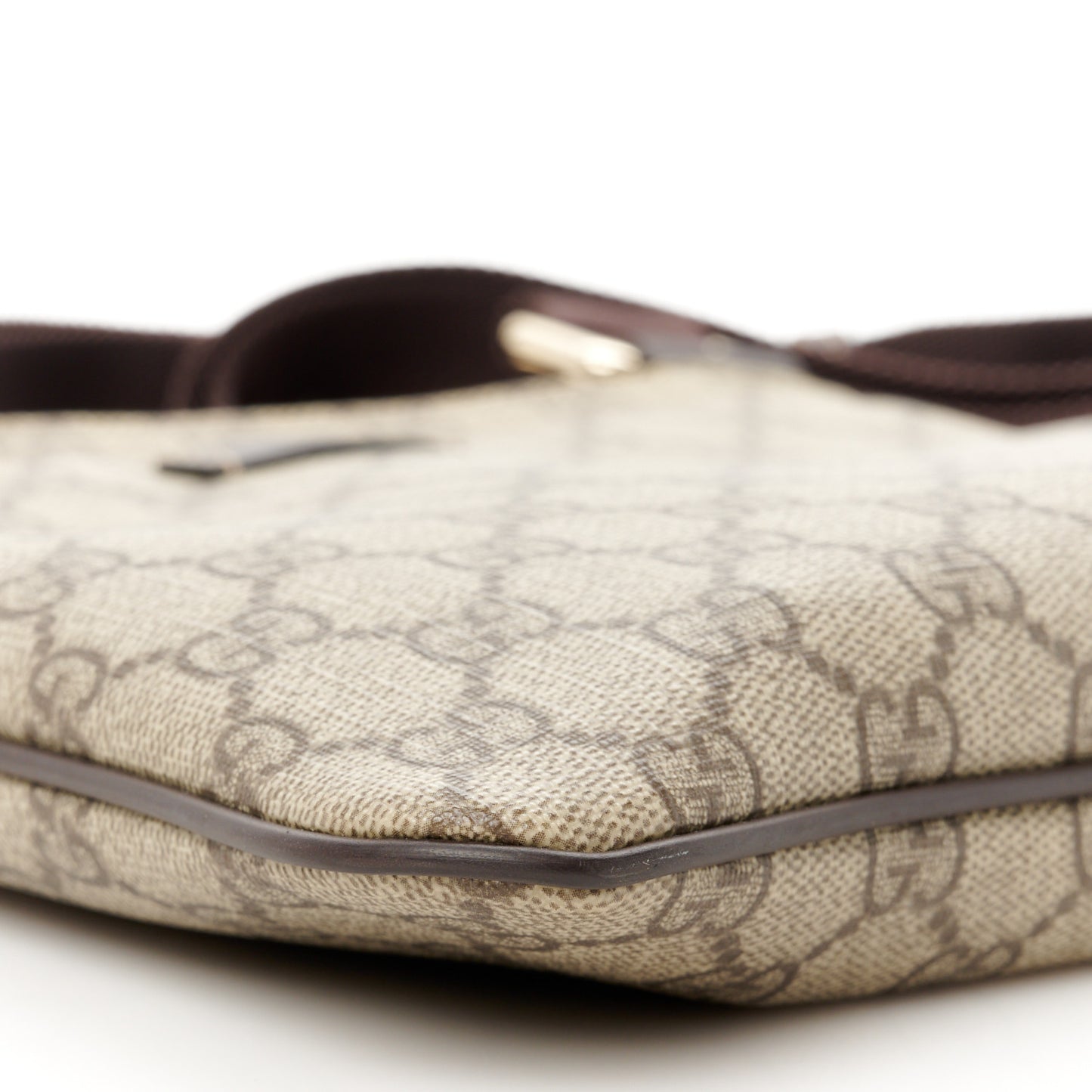 GG Supreme Monogram Small Flat Messenger Bag Dark Brown