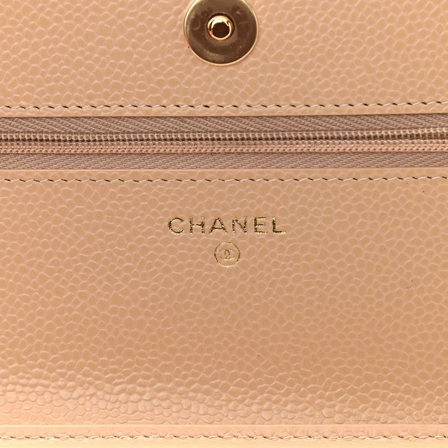 Chanel Caviar Quilted Wallet On Chain WOC Beige 6 of 12