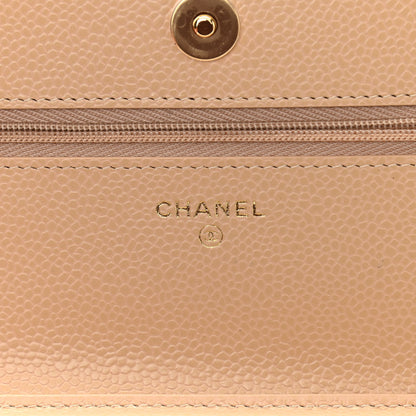 Chanel Caviar Quilted Wallet On Chain WOC Beige 6 of 12