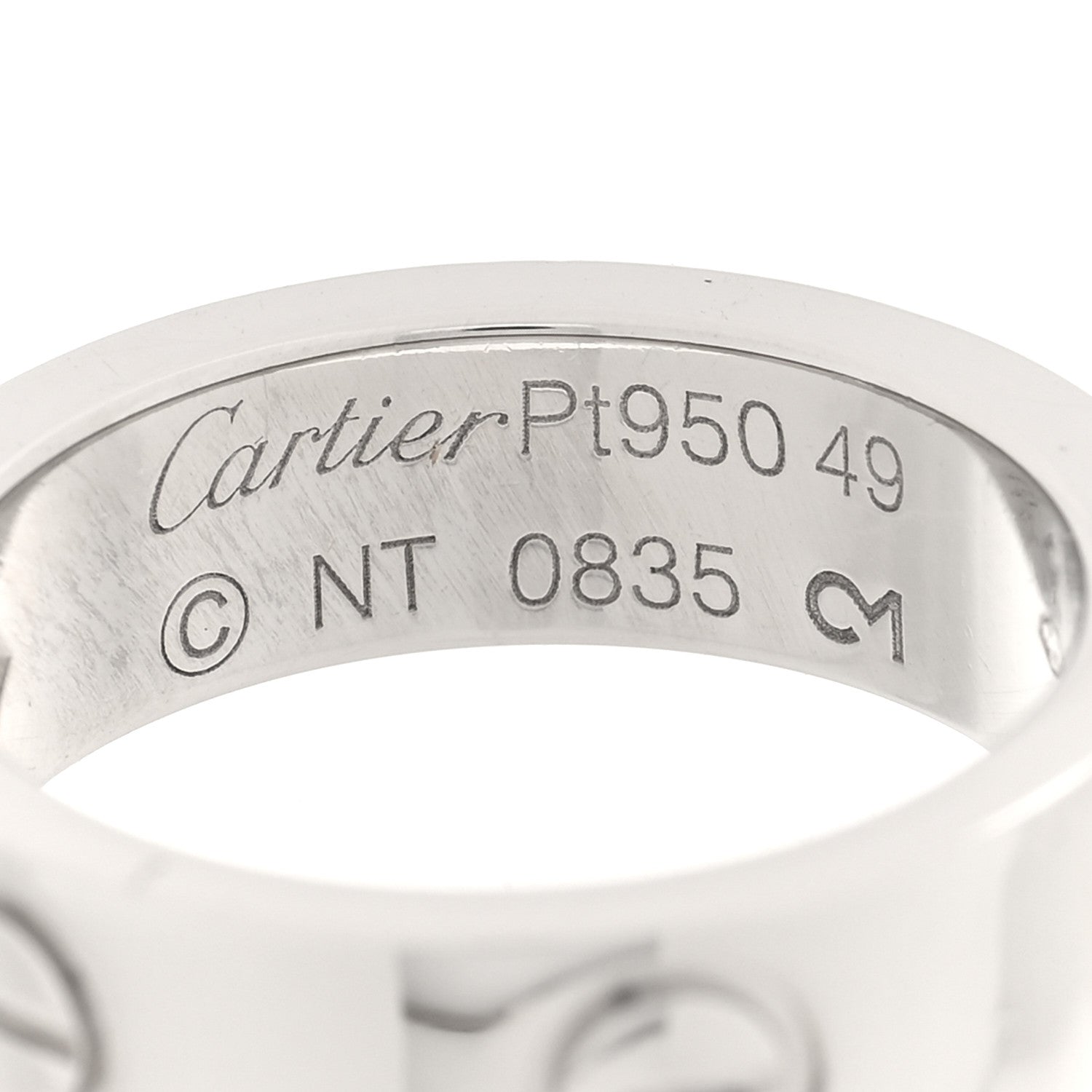 Cartier Platinum 1 Diamond 5.5mm LOVE Ring 49 4.75 4 of 4
