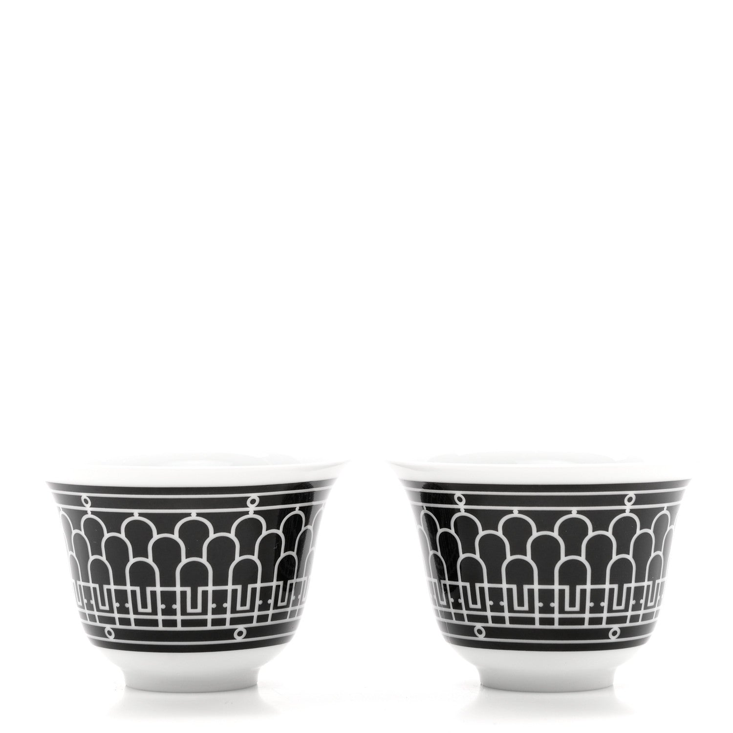 Hermes Porcelain H Deco Small Cups Set of 2 Black 2 of 6