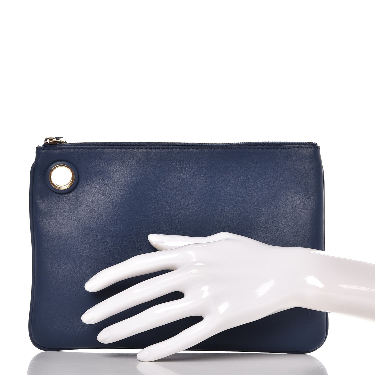 Fendi Vitello Century Opaco F is Fendi Pouch Blu Scuro 2 of 8