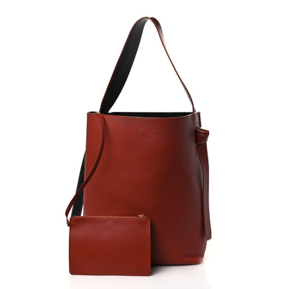 Celine Shiny Smooth Calfskin Zebra Printed Calf Hair Small Twisted Cabas Chalk Brick 1 of 10