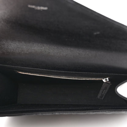 Saint Laurent Grain De Poudre Textured Mixed Matelasse Large Triquilt Monogram Satchel Black 5 of 12