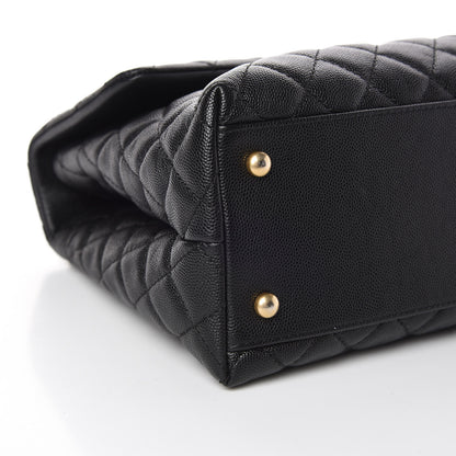 Chanel Caviar Lizard Quilted Medium Coco Handle Flap Black 5 of 11