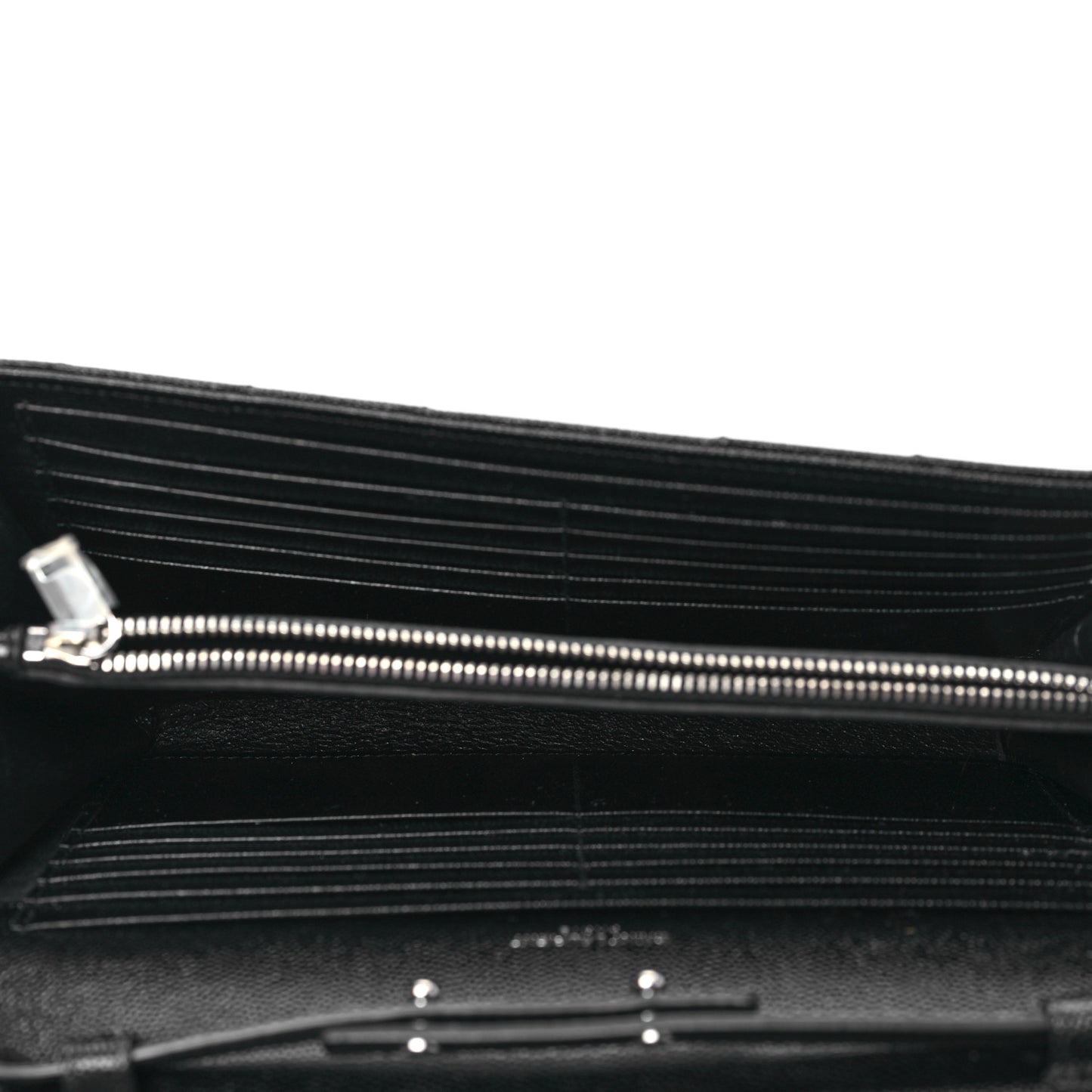 Grain De Poudre Matelasse Chevron Monogram Chain Wallet Black