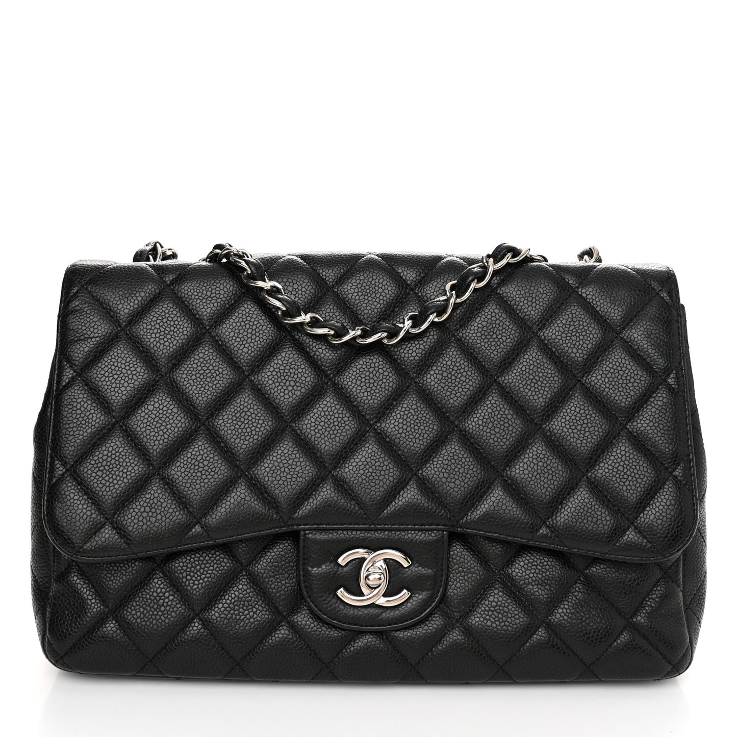 Caviar Quilted Jumbo Single Flap Black