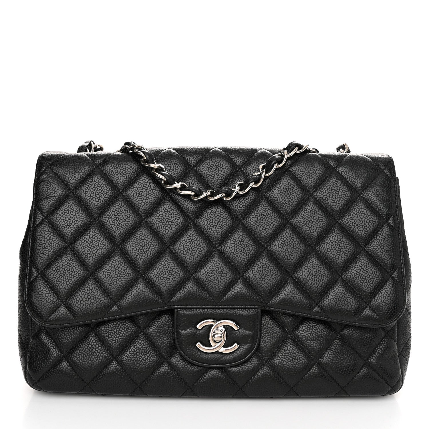 Chanel Caviar Quilted Jumbo Single Flap Black 1 of 10
