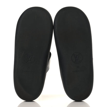 Louis Vuitton Monogram Sunbath Flat Mule Sandals 38 Black 5 of 8
