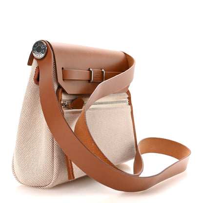 Hermes Military Toile Vache Hunter Herbag Zip Retourne 20 Ecru Beige Fauve 3 of 10
