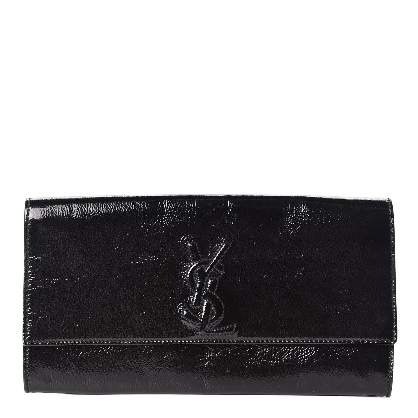 Textured Patent Monogram Small Belle De Jour Clutch Black