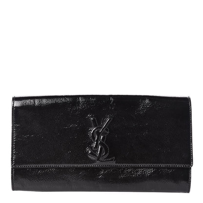 Saint Laurent Textured Patent Monogram Small Belle De Jour Clutch Black 1 of 10