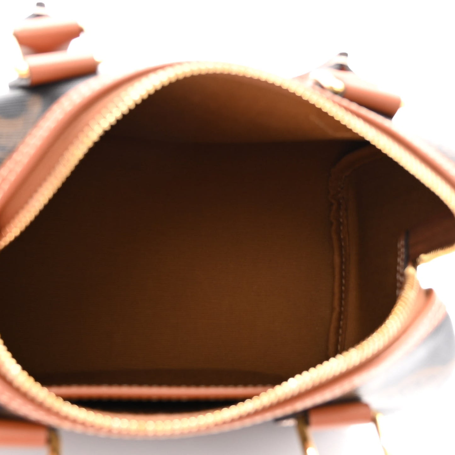 Triomphe Canvas XL Calfskin Small Boston Bag Tan