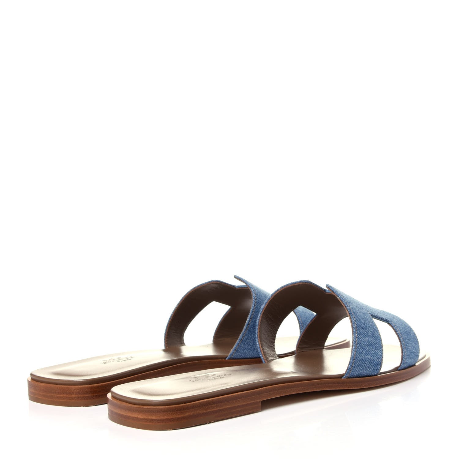 Hermes Denim Canvas Oran Sandals 41 Bleu Clair 4 of 12