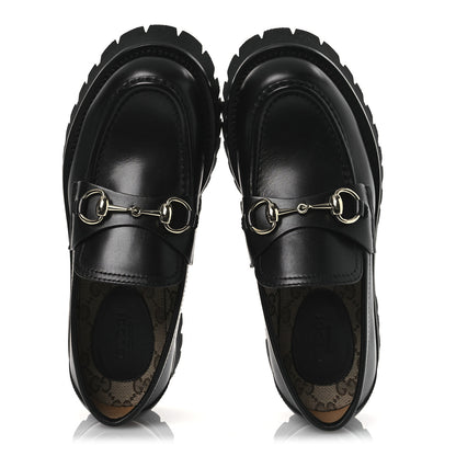 Gucci Betis Glamour Calfskin Womens Horsebit Loafers 37.5 Black 2 of 12