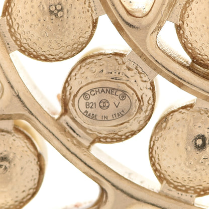 Chanel Pearl CC Brooch Light Gold 4 of 5