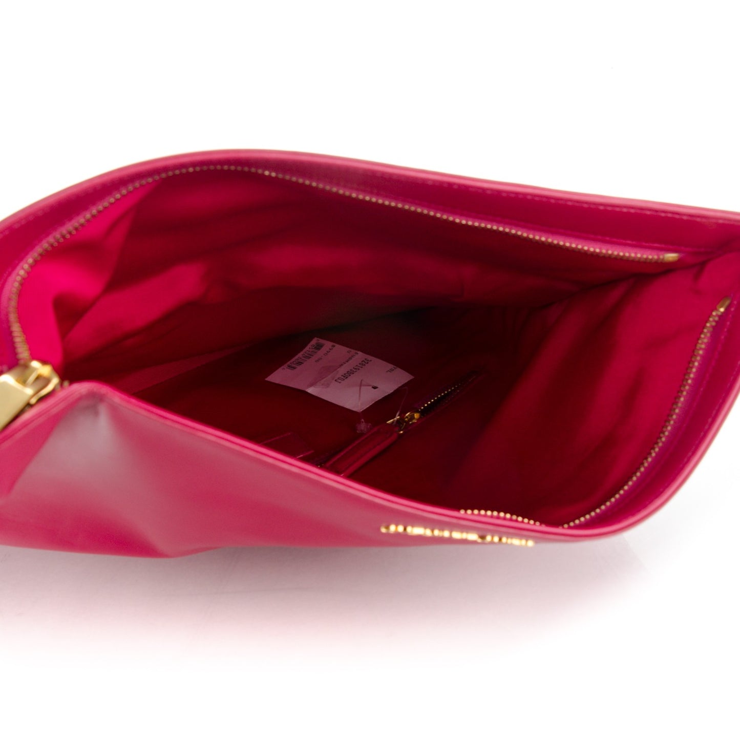 Smooth Calfskin Letters Fold-Over Clutch Fuchsia