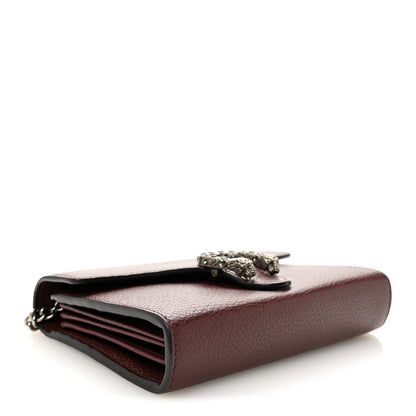 Gucci Dollar Calfskin Crystal Mini Dionysus Chain Wallet Vintage Bordeaux 4 of 10