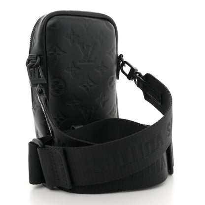 Louis Vuitton Calfskin Monogram Shadow Double Phone Pouch NM Black 3 of 11