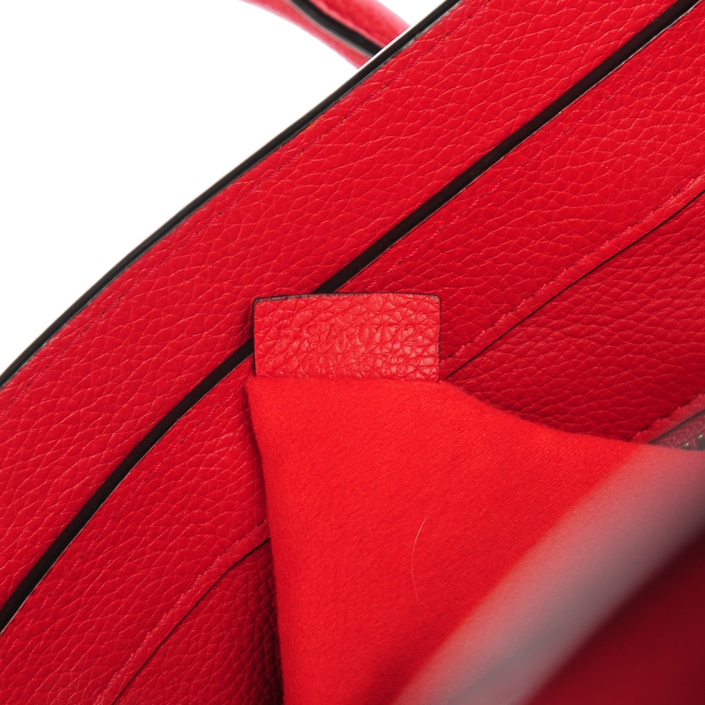 Drummed Calfskin Mini Luggage Coquelicot
