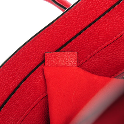 Celine Drummed Calfskin Mini Luggage Coquelicot 8 of 9