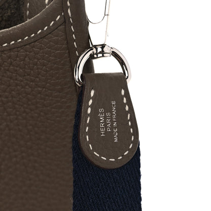 Hermes Taurillon Clemence Amazone Evelyne TPM Etoupe Bleu Indigo 8 of 14