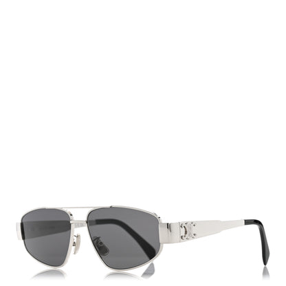 Celine Metal Triomphe 03 Sunglasses CL40281U Silver Smoke 1 of 7