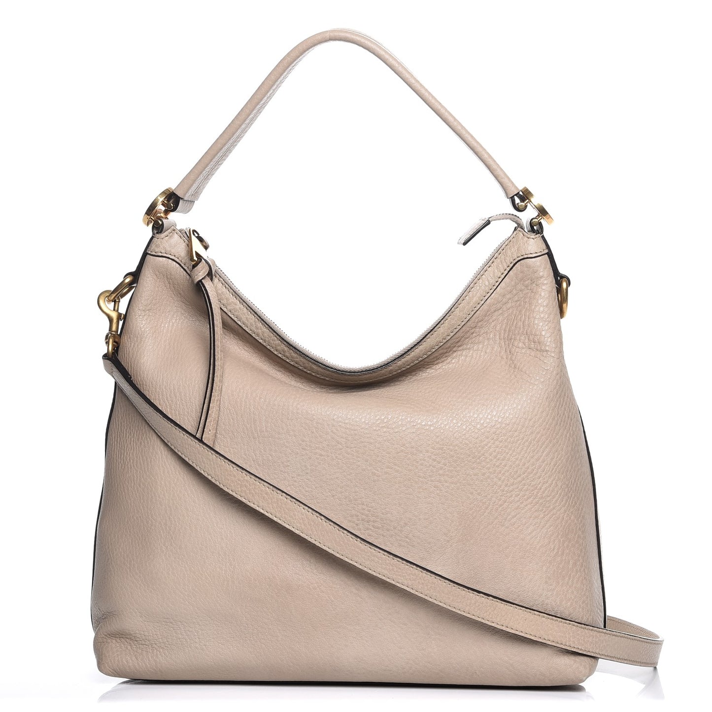 Pebbled Calfskin Small Miss GG Hobo Beige
