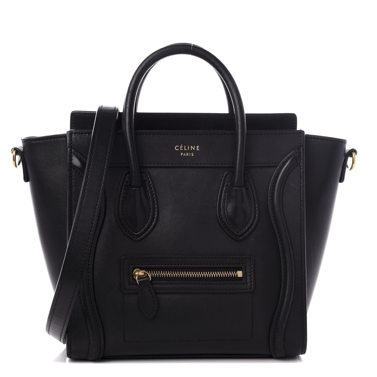 Celine Smooth Calfskin Nano Luggage Black 1 of 8