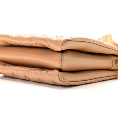 Louis Vuitton Lambskin Embossed Monogram Coussin PM Camel 6 of 9