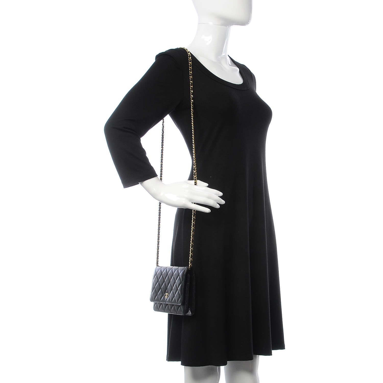 Chanel Caviar Quilted Wallet On Chain WOC Black 2 of 9