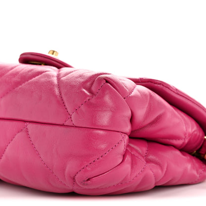 Chanel Lambskin Quilted Small Chain Top Handle Flap Fuchsia 10 of 13