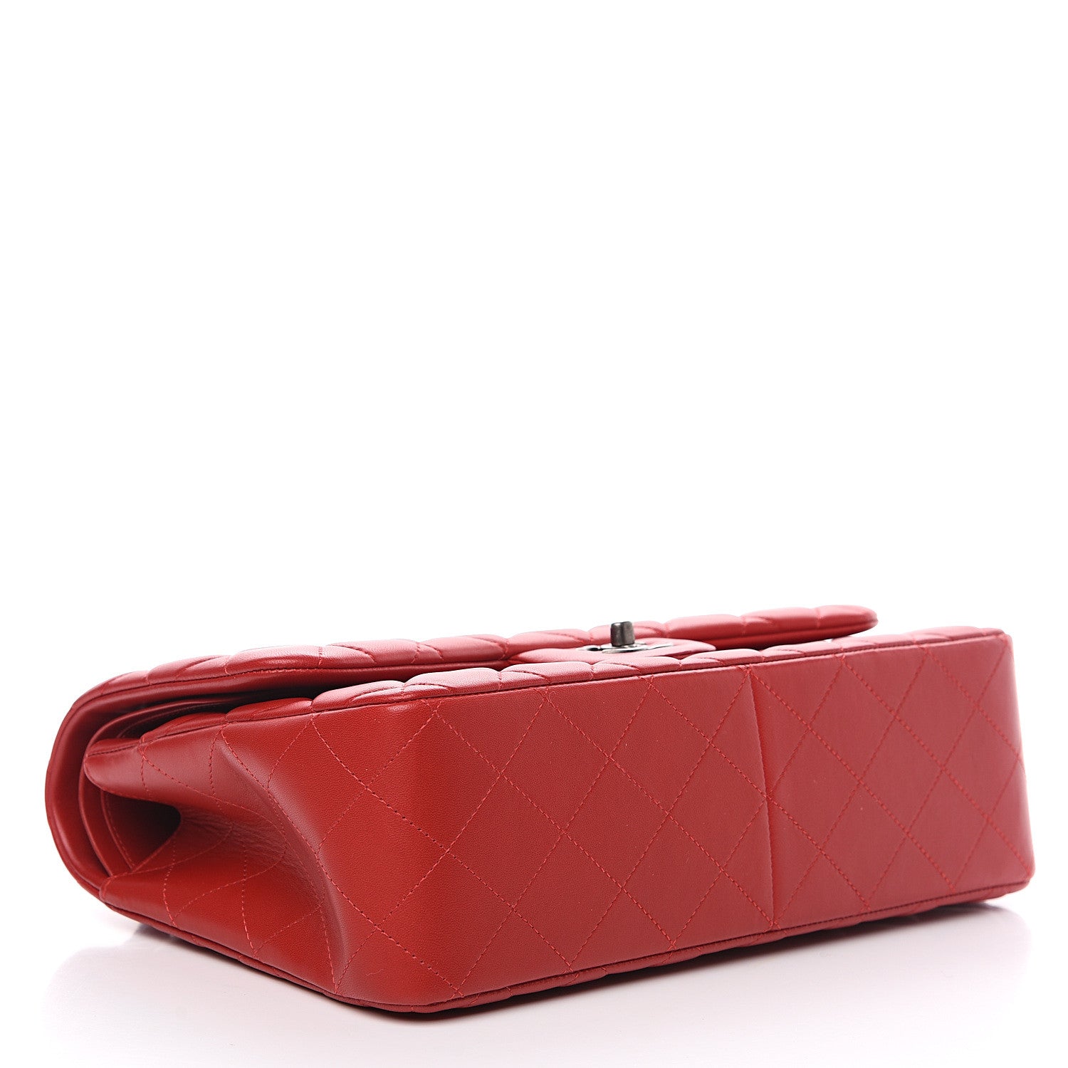 Chanel Lambskin Quilted Jumbo Double Flap Red 3 of 11
