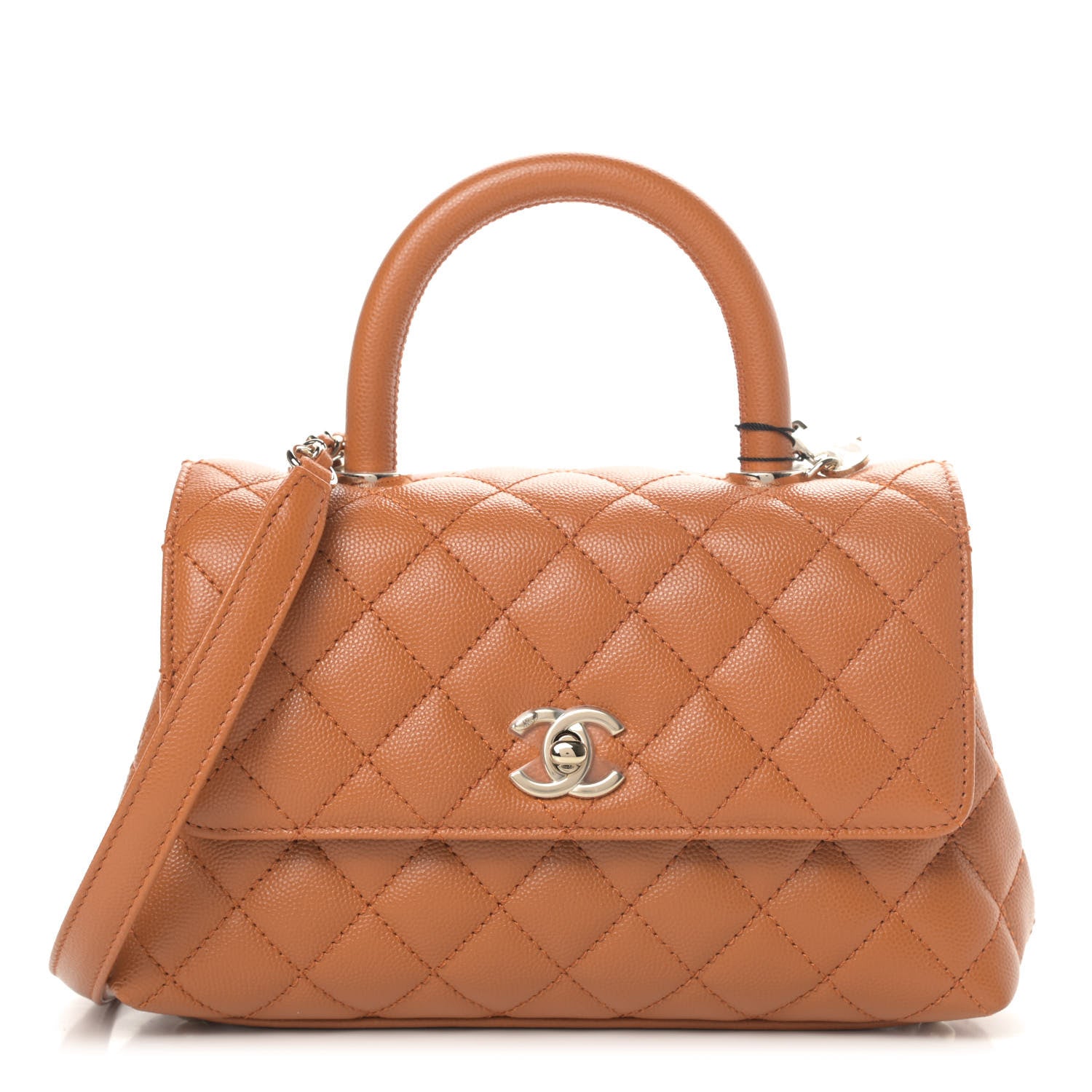 Chanel Caviar Quilted Mini Coco Handle Flap Light Brown 1 of 4