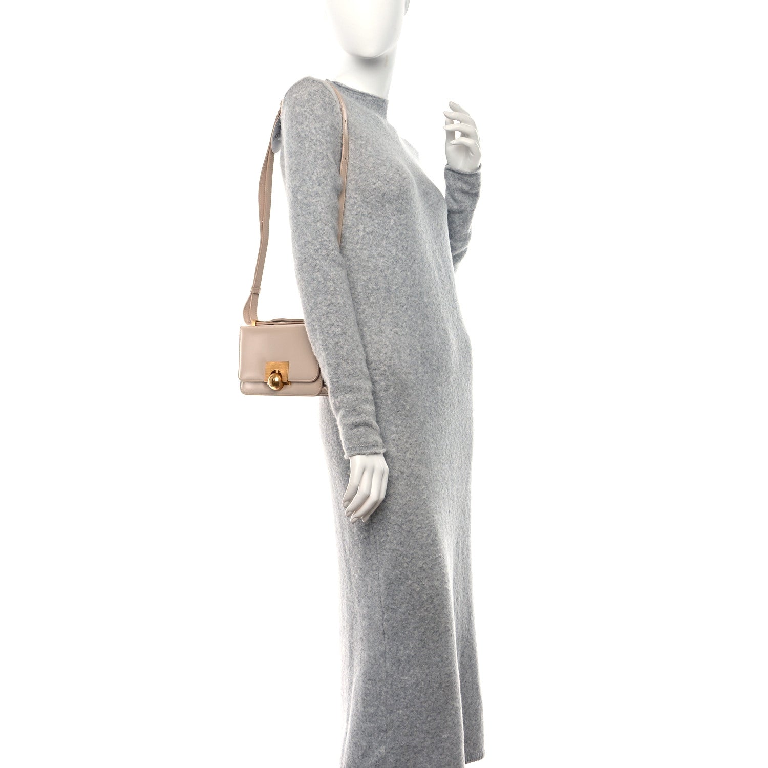 Bottega Veneta Spazzolato Calfskin Classic Mini BV Bag Nude 2 of 14
