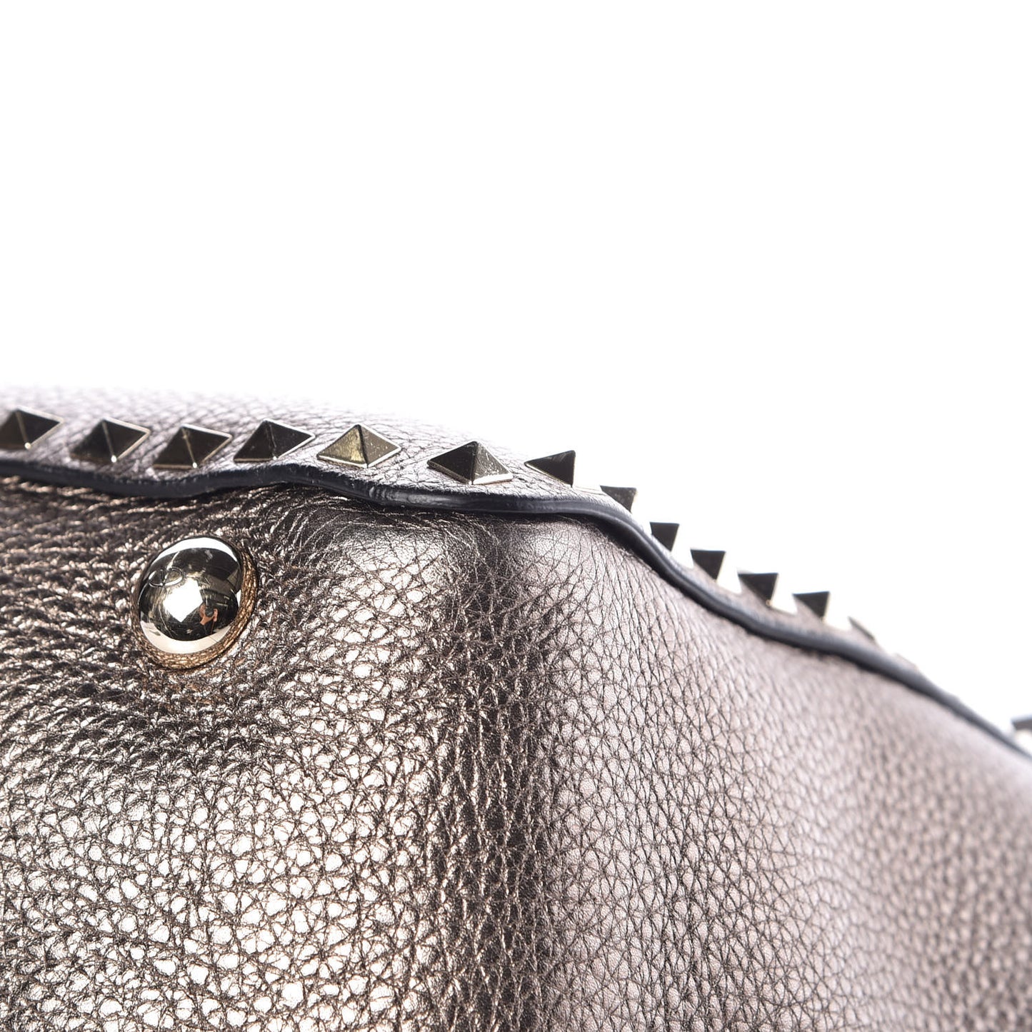 Metallic Alce Printed Calfskin Medium Rockstud Tote Sasso