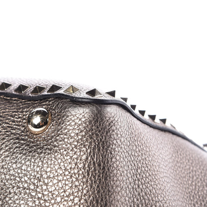 Valentino Garavani Metallic Alce Printed Calfskin Medium Rockstud Tote Sasso 10 of 11