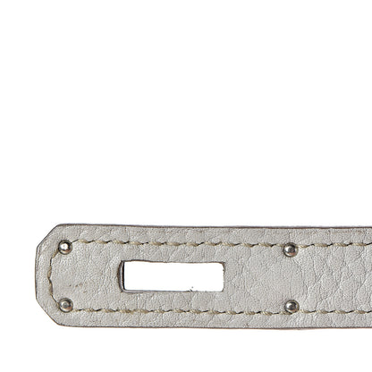 Hermes Taurillon Clemence Lizard Club Birkin 35 Gris Perle White Mykonos 22 of 39