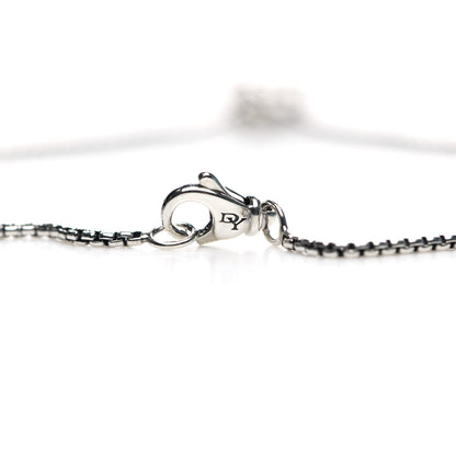 David Yurman Sterling Silver Diamond Prasiolite 7mm Petite Albion Pendant Necklace 5 of 5