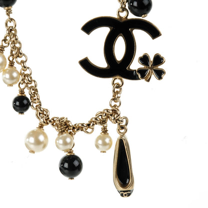Chanel Pearl Beaded Enamel Coco Charm Long Necklace Gold 10 of 10