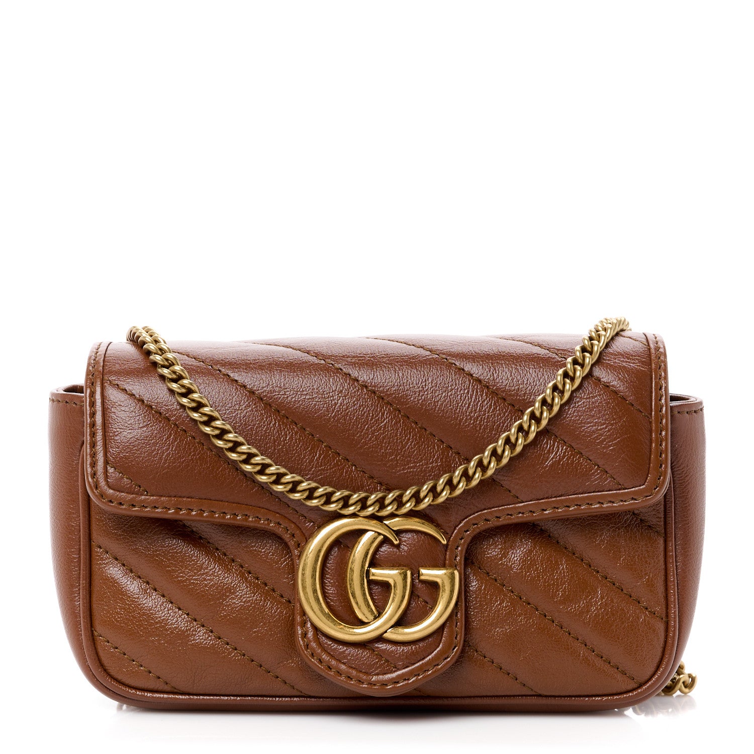 Gucci Azalea Calfskin Matelasse Diagonal Super Mini GG Marmont Shoulder Bag Cuir 1 of 13