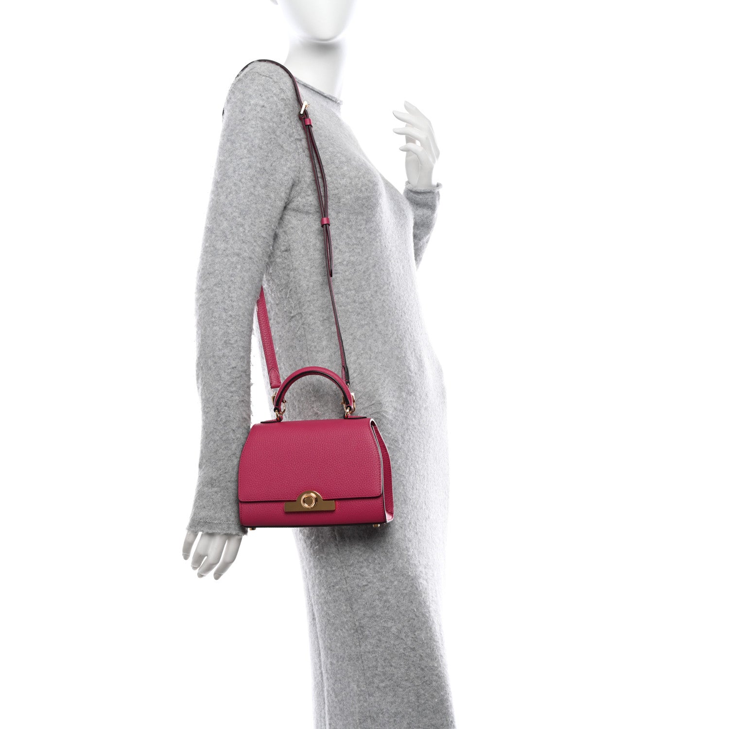 Moynat Taurillon Blush Rejane BB Fuchsia 2 of 9